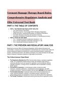 2026&sol;2027 S-Tier Vermont Massage Therapy Board Rules &lpar;OPR&rpar; Study Guide & Elite Test Bank &lpar;Questions&rpar;