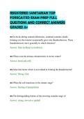 REGISTERED SANITARIAN TOP&NewLine;FORECASTED EXAM PREP FULL&NewLine;QUESTIONS AND CORRECT ANSWERS&NewLine;GRADED A&plus;&NewLine;