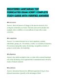 REGISTERED SANITARIAN TOP&NewLine;FORECASTED EXAM SCRIPT COMPLETE&NewLine;STUDY GUIDE WITH VERIFIED ANSWERS&NewLine;