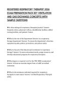 REGISTERED RESPIRATORY THERAPIST 2026&NewLine;EXAM PREPARATION PACK KEY VENTILATION&NewLine;AND GAS EXCHANGE CONCEPTS WITH&NewLine;SAMPLE QUESTIONS&NewLine;