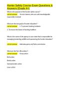 Hunter Safety Course Exam Questions & Answers &lpar;Grade A&plus;&rpar;&period;docx&NewLine;&NewLine;