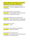 Hunter Safety Test Practice One Exam Questions & Answers &lpar;Grade A&plus;&rpar;&period;docx&NewLine;&NewLine;