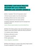 REGISTERED SANITARIAN PRACTICE&NewLine;SOLUTION TEST 2026 COMPLETE&NewLine;QUESTIONS AND ANSWERS GRADED A&plus;