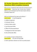 NJ Hunter Education &lpar;General and Bow Questions With Complete Answers&rpar;&period;docx&NewLine;&NewLine;