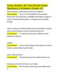 Texas Hunter-s Ed Test Review Exam Questions & Answers &lpar;Grade A&plus;&rpar;&period;docx&NewLine;&NewLine;