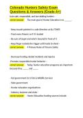 Colorado Hunters Safety Exam Questions & Answers &lpar;Grade A&plus;&rpar;&period;docx&NewLine;&NewLine;