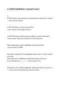 Certified Ophthalmic Assistant &lpar;COA&rpar; Exam 2 &vert; Practice Questions & Study Guide&NewLine;