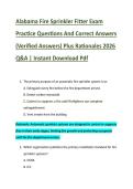 Alabama Fire Sprinkler Fitter Exam &NewLine;Practice Questions And Correct Answers &NewLine;&lpar;Verified Answers&rpar; Plus Rationales 2026 &NewLine;Q&A &vert; Instant Download Pdf 