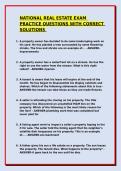 NATIONAL REAL ESTATE EXAM PRACTICE QUESTIONS WITH CORRECT SOLUTIONS&sol;GRADED A&plus;&sol;GUARANTEED PASS&sol; PRACTICE EXAMS &sol;2026