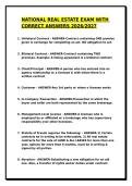 NATIONAL REAL ESTATE EXAM WITH CORRECT ANSWERS 2026GRADED A&plus;&sol;GUARANTEED PASS&sol; PRACTICE EXAMS &sol;2026