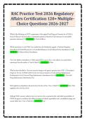 &lpar;RAC&rpar; RAC Practice Test 2026 Regulatory&NewLine;Affairs Certification 120&plus; Multiple Choice Questions 2026-2027