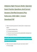 Alabama High Pressure Boiler Operator &NewLine;Exam Practice Questions And Correct &NewLine;Answers &lpar;Verified Answers&rpar; Plus &NewLine;Rationales 2026 Q&A &vert; Instant &NewLine;Download Pdf