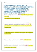 NSG 318 EXAM 2 - Introduction to Pharmacology Test Bank &vert; Complete with 100&percnt; Verified Questions and Answers &vert; Latest  Update &vert; Guaranteed A&plus; on Your Nursing Pharmacology Exam