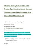 Alabama Journeyman Plumber Exam &NewLine;Practice Questions And Correct Answers &NewLine;&lpar;Verified Answers&rpar; Plus Rationales 2026 &NewLine;Q&A &vert; Instant Download Pdf 