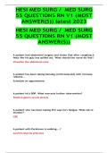 HESI RN Med-Surg V1 &vert; 55 Practice Questions & Answers