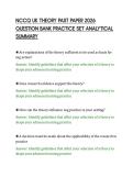 NCCQ UK THEORY PAST PAPER 2026&NewLine;QUESTION BANK PRACTICE SET ANALYTICAL&NewLine;SUMMARY