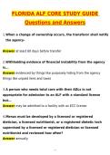 Florida ALF Core Study Guide &lpar;Latest 2026 &sol; 2027 Update&rpar; Questions and Verified Answers &vert; 100&percnt; Correct &vert; Grade A&plus;