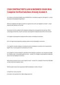 TESTBANK FOR CSLB CONTRACTOR'S LAW & BUSINESS EXAM complete solutions