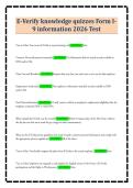 E-Verify knowledge quizzes Form I9 information 2026 Test