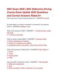 NSC Defensive Driving Course Exam Questions and Answers