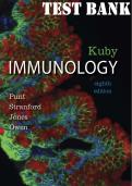 COMPLETE TEST BANK&colon; Kuby Immunology&comma; 8th Edition &lpar;Covid-19 Digital Update&rpar; &vert; All Chapters with Q&A & Rationales by Punt&comma; Stranford&comma; Jones&comma; & Owen