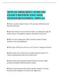 ACTUAL 2026&sol;2027&colon; NURS 301&NewLine;EXAM 3 REVIEW FILE 2026&NewLine;TESTED QUESTIONS&period; 100&percnt; A&plus;