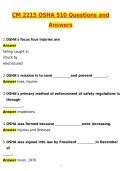 CM 2215 OSHA 510 EXAM &lpar;Latest 2026 &sol; 2027 Update&rpar; Questions and Verified Answers &vert; 100&percnt; Correct &vert; Grade A&plus;