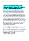ACTUAL 2026&sol;2027&colon; NURS 303&NewLine;ACTUAL SCRIPT 2026 QUESTIONS&NewLine;WITH ANSWERS GRADED A&plus;