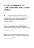 NCCT ACTUAL EXAM PAPER 2026&NewLine;COMPLETE QUESTIONS WITH SOLUTIONS&NewLine;GRADED A&plus;