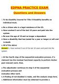EDPNA Practice Exam &lpar;Latest 2026 &sol; 2027 Update&rpar; Questions and Verified Answers &vert; 100&percnt; Correct &vert; Grade A&plus;