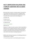 NCCT CERTIFICATION EVALUATION 2026&NewLine;COMPLETE QUESTIONS AND ACCURATE&NewLine;ANSWERS