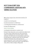 NCCT EXAM SCRIPT 2026&NewLine;COMPREHENSIVE QUESTIONS WITH&NewLine;VERIFIED SOLUTIONS