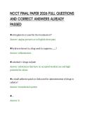 NCCT FINAL PAPER 2026 FULL QUESTIONS&NewLine;AND CORRECT ANSWERS ALREADY&NewLine;PASSED