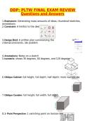 DDP PLTW Final Exam Review &lpar;Latest 2026 &sol; 2027 Update&rpar; Questions and Verified Answers &vert; 100&percnt; Correct &vert; Grade A&plus;