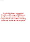 Test Bank for Dental Radiography&colon; Principles and Techniques 7th Edition by Iannucci & Howerton &vert; Chapters 1&ndash;35 &vert; 2027&sol;2028