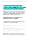 ACTUAL 2026&sol;2027&colon; NURS 301&NewLine;EXAM 3 PREP PRACTICE SET 2026&NewLine;FULL SOLUTION&period; TOP SCORE A&plus;