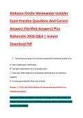 Alabama Onsite Wastewater Installer &NewLine;Exam Practice Questions And Correct &NewLine;Answers &lpar;Verified Answers&rpar; Plus &NewLine;Rationales 2026 Q&A &vert; Instant &NewLine;Download Pdf