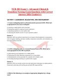NUR 282 Exam 1 - Advanced Clinical & Transition Nursing Exam Questions with Correct Answers 2026 Graded A&plus;