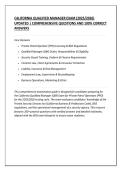 CALIFORNIA QUALIFIED MANAGER EXAM &lpar;2025&sol;2026&rpar; &NewLine;UPDATED &vert; COMPREHENSIVE QUESTIONS AND 100&percnt; CORRECT &NewLine;ANSWERS