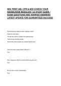NSC FIRST AID&comma; CPR & AED &lpar;CHECK YOUR KNOWLEDGE MODULES 1-4&rpar; STUDY GUIDE &sol; EXAM QUESTIONS AND VERIFIED ANSWERS LATEST UPDATE FOR GUARANTEED SUCCESS