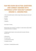 NLN NEX EXAM 300 ACTUAL QUESTIONS AND CORRECT ANSWERS WITH RATIONALE LATEST 2026&sol;2027 ALREADY GRADED A&plus; ASSURED PASS