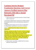 Louisiana Interior Designer &NewLine;Examination Questions And Correct &NewLine;Answers &lpar;Verified Answers&rpar; Plus &NewLine;Rationales 2026 Q&A &vert; Instant &NewLine;Download Pdf 