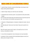 NACE CARE OF CHILDBEARING FAMILY EXAM &lpar;Latest 2026 &sol; 2027 Update&rpar; Questions and Verified Answers &vert; 100&percnt; Correct &vert; Grade A&plus;