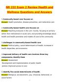 NR222 &sol; NR 222 Exam 2 Health and Wellness Review Latest 2026 &sol; 2027 Updated Questions and Verified Answers &vert; 100&percnt; Correct &vert; Grade A&plus; &ndash; Chamberlain