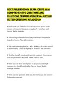 NCCT PHLEBOTOMY EXAM SCRIPT 2026&NewLine;COMPREHENSIVE QUESTIONS AND&NewLine;SOLUTIONS CERTIFICATION EVALUATION&NewLine;TESTED QUESTIONS GRADED A&plus;