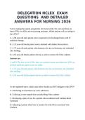 DELEGATION NCLEX  EXAM QUESTIONS  AND DETAILED ANSWERS FOR NURSING 2026