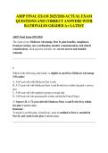 AHIP Final Examination Practice Questions and Rationales Study Guide