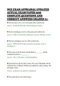 NCE EXAM APPRAISAL UPDATED&NewLine;ACTUAL EXAM PAPER 2026&NewLine;COMPLETE QUESTIONS AND&NewLine;CORRECT ANSWERS GRADED A&plus;