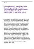 C-27 Landscaping Contractor License &NewLine;Exam Prep 2026 &vert; 300 Practice &NewLine;Questions with Answers & Rationales &vert; &NewLine;California CSLB Test Bank &vert; &NewLine;Landscaping License Study Guide 