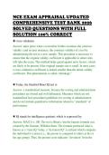 NCE EXAM APPRAISAL UPDATED&NewLine;COMPREHENSIVE TEST BANK 2026&NewLine;SOLVED QUESTIONS WITH FULL&NewLine;SOLUTION 100&percnt; CORRECT